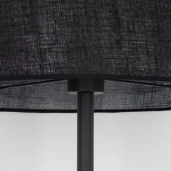 Bürolampen|Stofflampen*TK Lighting Stehleuchte Schwarz 160 cm Ø 50 cm Metall Stoff E27