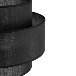 TK Lighting Stehleuchte Schwarz 155 cm E27 Stoff Metall Ø 50 cm< Wohnzimmerlampen|Stofflampen