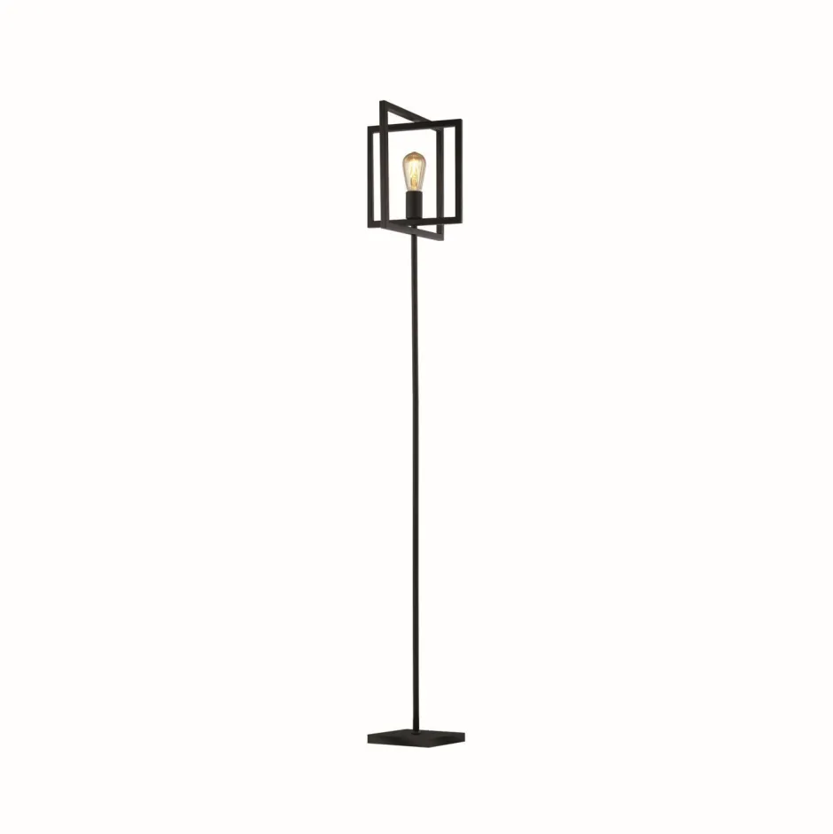 Bürolampen|Wohnzimmerlampen*Searchlight Stehleuchte Schwarz E27 160 cm Metall Retro Design