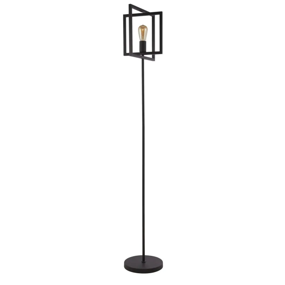 Bürolampen|Wohnzimmerlampen*Searchlight Stehleuchte Schwarz E27 160 cm Metall Retro Design