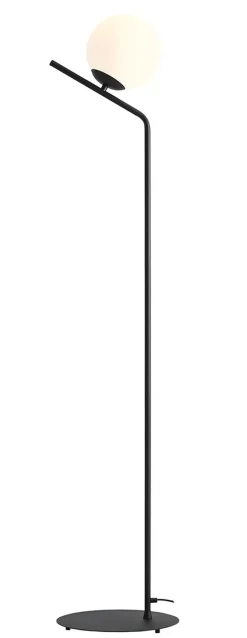 ALDEX Stehleuchte Schwarz Glaskugel Metall blendarm 161 cm E27< Wohnzimmerlampen|Glaslampen