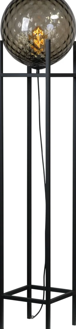 Masterlight Stehleuchte Schwarz Metall Glas klein 127 cm Wohnzimmer< Kugellampen|Glaslampen