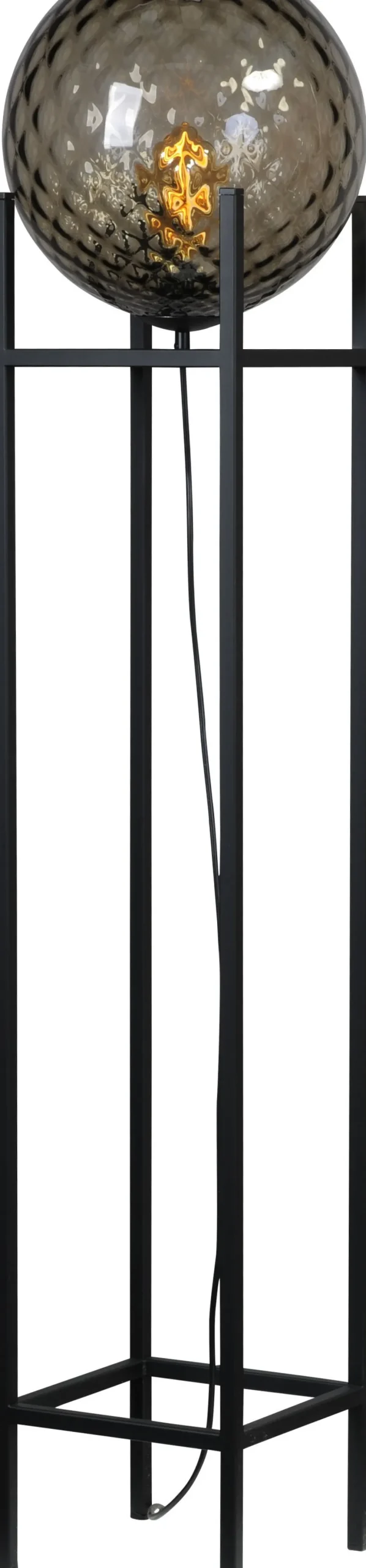 Masterlight Stehleuchte Schwarz Metall Glas klein 127 cm Wohnzimmer< Kugellampen|Glaslampen