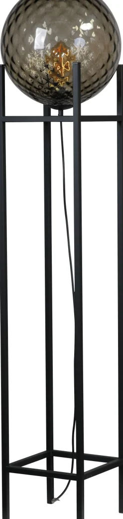 Masterlight Stehleuchte Schwarz Metall Glas klein 127 cm Wohnzimmer< Kugellampen|Glaslampen