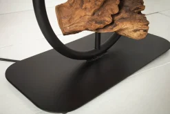 Invicta Interior Stehleuchte Stoff Holz Schwarz 147 cm E27 blendarm< Stofflampen|Holzlampen