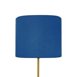 Bürolampen|Lampen Aus Aller Welt*Giovanni Battista Stehleuchte Stoff Messing 161,5 cm E27 Blau Wohnzimmer