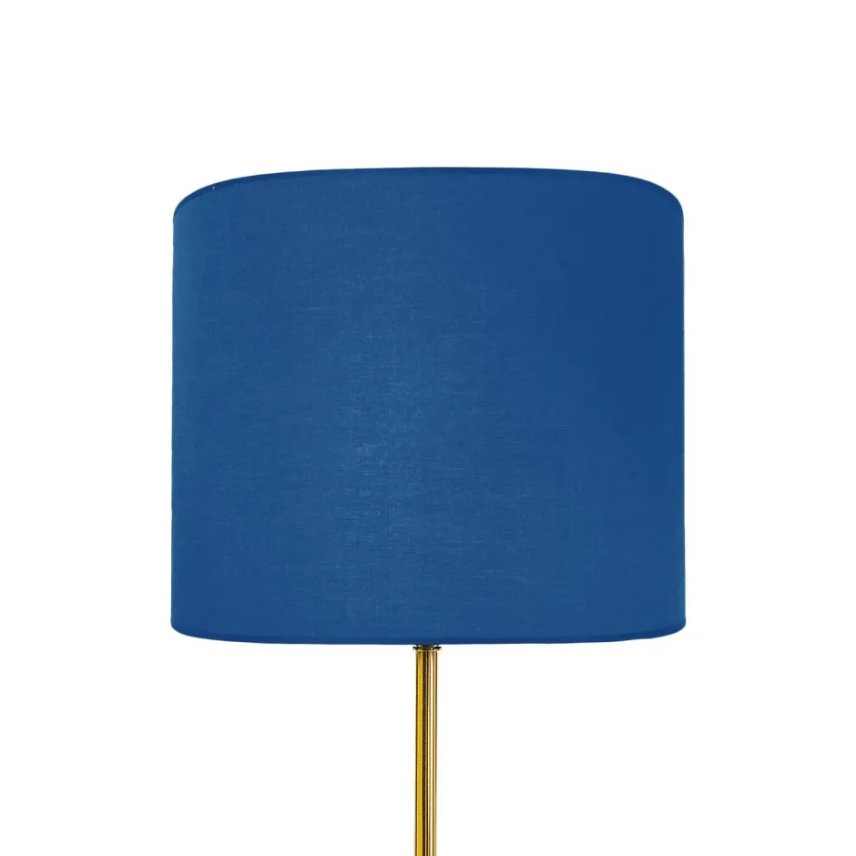 Bürolampen|Lampen Aus Aller Welt*Giovanni Battista Stehleuchte Stoff Messing 161,5 cm E27 Blau Wohnzimmer