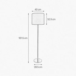 Bürolampen|Lampen Aus Aller Welt*Giovanni Battista Stehleuchte Stoff Messing 161,5 cm E27 Blau Wohnzimmer