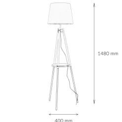 TK Lighting Stehleuchte VAIO Weiß Holz Dreibein skandinavisch< Lampen Aus Aller Welt|Moderne Lampen