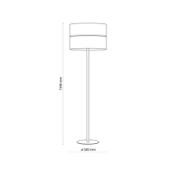 Wohnzimmerlampen|Stofflampen*TK Lighting Stehleuchte Weiß Braun 159 cm Jute Stoff Metall Boho