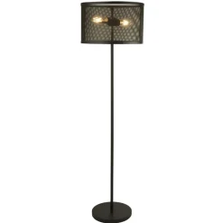 Bürolampen|Wohnzimmerlampen*Searchlight Stehleuchte Wohnzimmer 145 cm klein Metall 2x E27 Schwarz