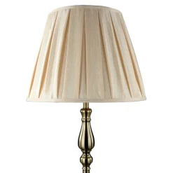 Searchlight Stehleuchte Wohnzimmer in Messing Antik Braun E27 164 cm< Stofflampen|Rustikale Lampen