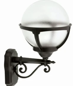 Außenwandleuchten|Vintage Lampen*Lido Stilvolle Außenleuchte RAGNELL Schwarz Kugelschirm IP44