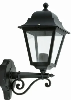 Außenwandleuchten|Rustikale Lampen*Lido Stilvolle Außenleuchte Schwarz Rustikal Aluminium IP44