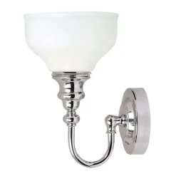 Wandleuchten|Badezimmer Lampe*Elstead Stilvolle Badezimmerleuchte TIRO Chrom Weiß IP44 LED