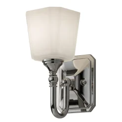 Wandleuchten|Glaslampen*Elstead Stilvolle Badezimmerleuchte mit LED in Chrom Weiß IP44