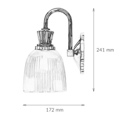Elstead Stilvolle Badleuchte mit LED IP44 Riffelglas COSTILLA< Wandleuchten|Küchenlampen