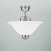 Bürolampen|Wohnzimmerlampen*Berliner Messingleuchten Stilvolle Deckenlampe Messing Glas E27 Ø35 cm in Nickel