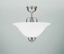 Bürolampen|Wohnzimmerlampen*Berliner Messingleuchten Stilvolle Deckenlampe Messing Glas E27 Ø35 cm in Nickel