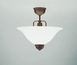 Bürolampen|Wohnzimmerlampen*Berliner Messingleuchten Stilvolle Deckenlampe Messing Antik Glas E27 Ø35 cm