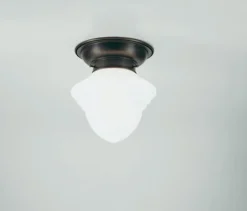 Flurlampen|Bürolampen*Berliner Messingleuchten Stilvolle Deckenleuchte Antik Messing Glas Ø17 cm E27