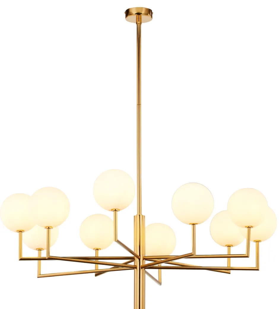 Jupiter Stilvolle Deckenleuchte Messing Glas in Gold G9 10-flmg< Deckenleuchten|Bürolampen