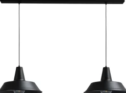 Hängelampen|Industrie Lampen*Masterlight Stilvolle Hängelampe Schwarz Ø45cm 2xE27 PRATO
