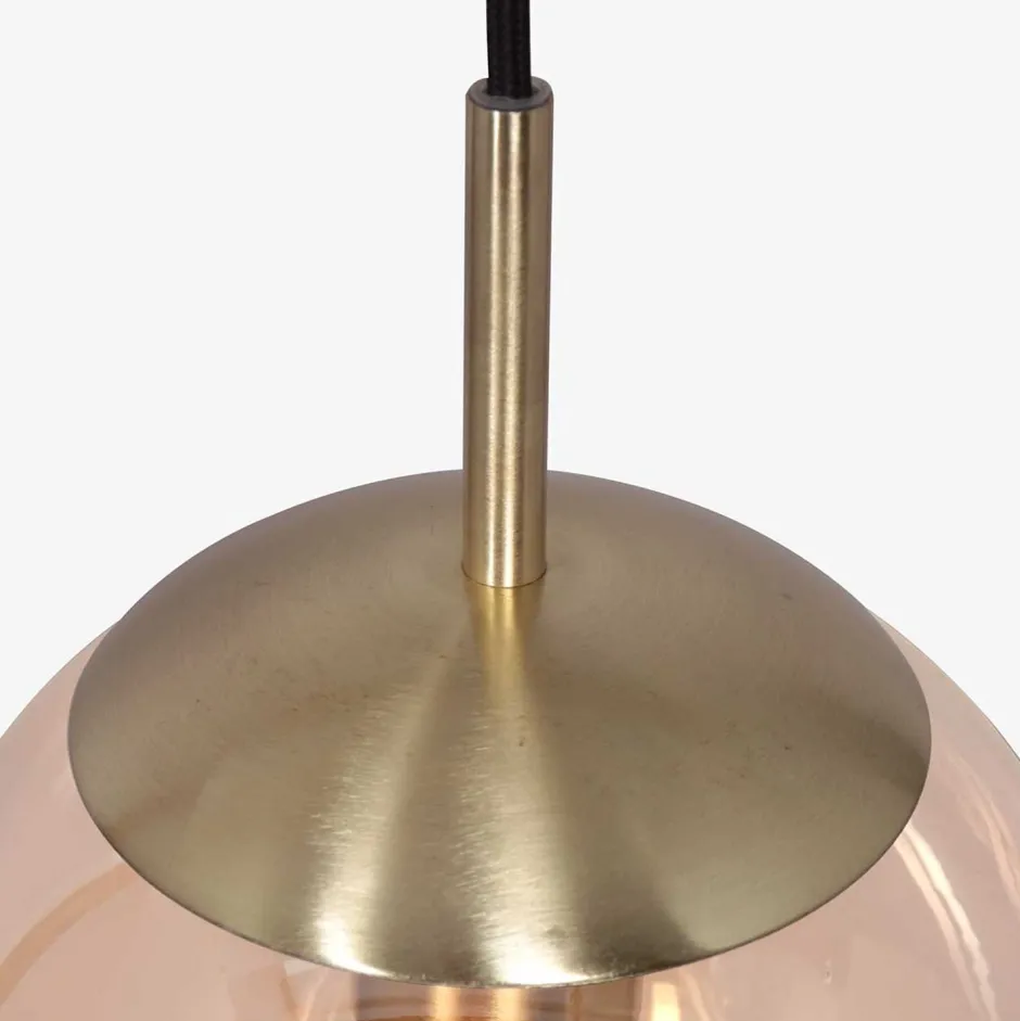 Steinhauer Stilvolle Hängelampe Schwarz Bernstein Messing Ø25 cm< Hängelampen|Esszimmer Lampen