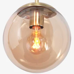 Steinhauer Stilvolle Hängelampe Schwarz Bernstein Messing Ø25 cm< Hängelampen|Esszimmer Lampen