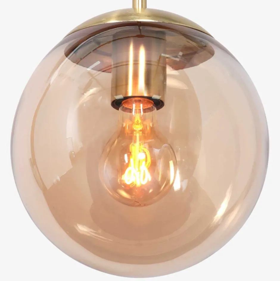 Steinhauer Stilvolle Hängelampe Schwarz Bernstein Messing Ø25 cm< Hängelampen|Esszimmer Lampen