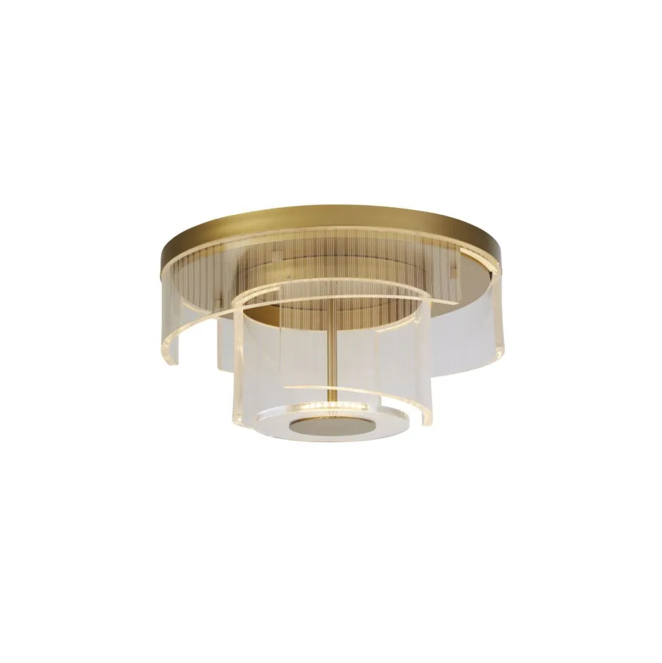 Searchlight Stilvolle LED Deckenlampe Metall Ø40 cm in Gold 1046 lm< Flurlampen|Wohnzimmerlampen