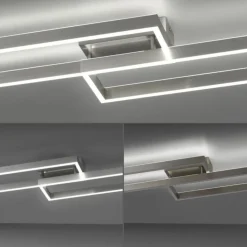 Deckenleuchten|Flurlampen*Paul Neuhaus Stilvolle LED Deckenlampe Silber Fernbedienung dimmbar