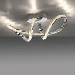 Deckenleuchten|Flurlampen*Paul Neuhaus Stilvolle LED Deckenlampe in Chrom dimmbar 30 W L:65 cm