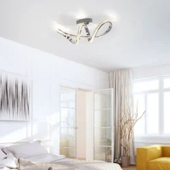 Deckenleuchten|Flurlampen*Paul Neuhaus Stilvolle LED Deckenlampe in Chrom dimmbar 30 W L:65 cm