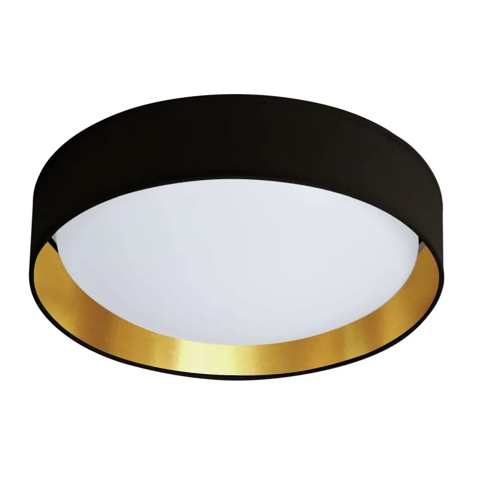 Wohnzimmerlampen|Esszimmer Lampen*Searchlight Stilvolle LED Deckenlampe Ø37 cm 3000 K in Schwarz Gold