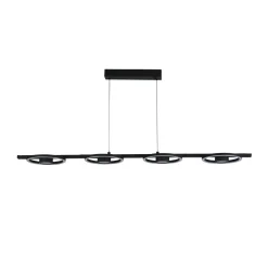 Searchlight Stilvolle LED Hängeleuchte Metall Schwarz 3000 K Ringe< Wohnzimmerlampen|Esszimmer Lampen