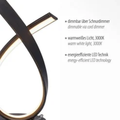 Paul Neuhaus Stilvolle LED Tischlampe in Rostbraun 38,5 cm dimmbar< Led Lampen|Schlafzimmer Lampen