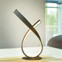 Paul Neuhaus Stilvolle LED Tischlampe in Rostbraun 38,5 cm dimmbar< Led Lampen|Schlafzimmer Lampen