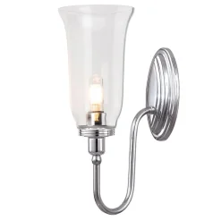 Wandleuchten|Badezimmer Lampe*Elstead Stilvolle Messinglampe Bad mit LED in Chrom IP44