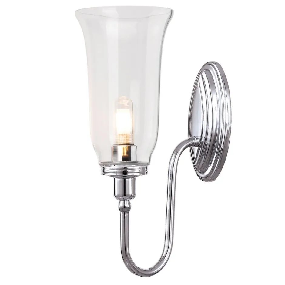 Wandleuchten|Badezimmer Lampe*Elstead Stilvolle Messinglampe Bad mit LED in Chrom IP44