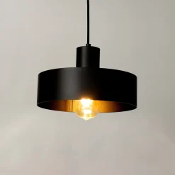 Sigma Stilvolle Pendellampe Schwarz Retro Schirmform< Hängelampen|Esszimmer Lampen