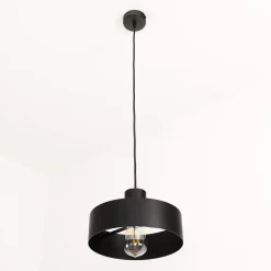 Sigma Stilvolle Pendellampe Schwarz Retro Schirmform< Hängelampen|Esszimmer Lampen
