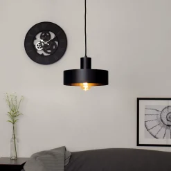 Sigma Stilvolle Pendellampe Schwarz Retro Schirmform< Hängelampen|Esszimmer Lampen