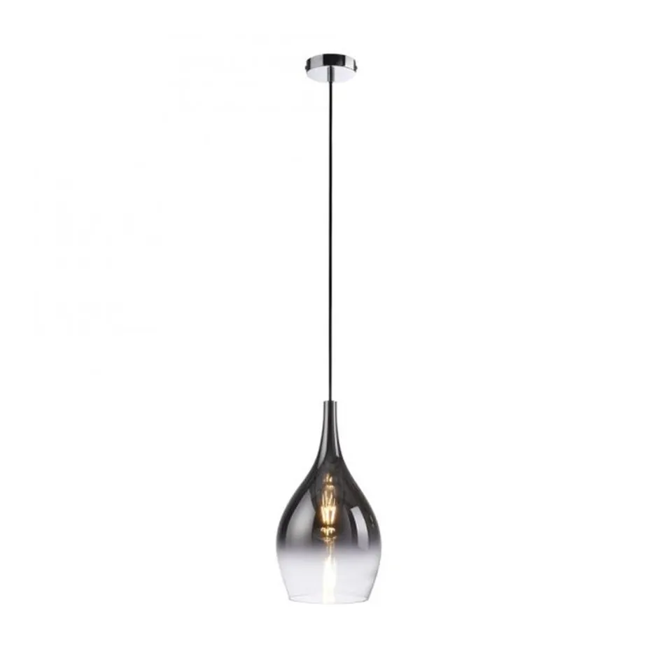 Hängelampen|Bürolampen*Paul Neuhaus Stilvolle Pendelleuchte Glas Chrom Anthrazit E27 Ø20 cm