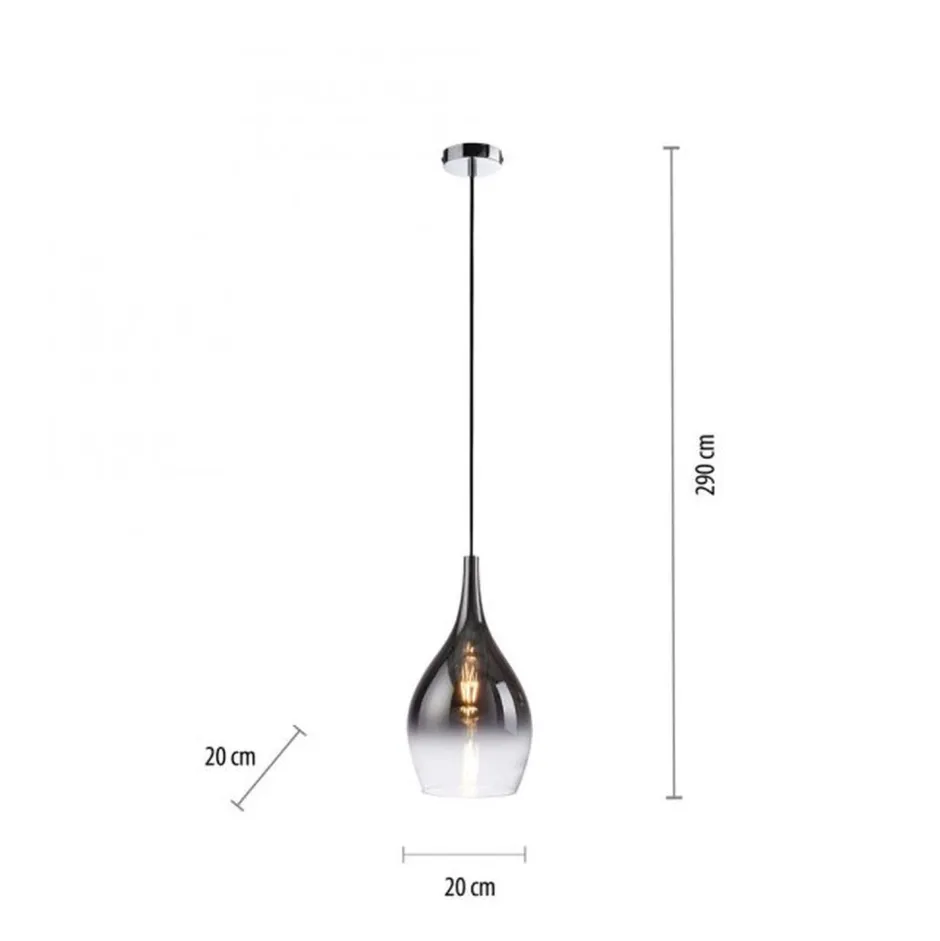 Hängelampen|Bürolampen*Paul Neuhaus Stilvolle Pendelleuchte Glas Chrom Anthrazit E27 Ø20 cm