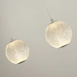 Bürolampen|Wohnzimmerlampen*Searchlight Stilvolle Pendelleuchte in Chrom Metall G9 100 cm lang