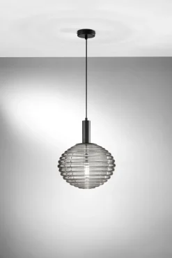 Eco-Light Stilvolle Pendelleuchte Rauchglas Ø32 cm E27 dekorativ< Wohnzimmerlampen|Glaslampen