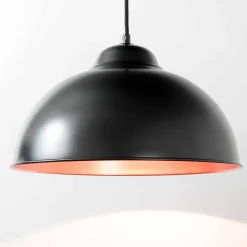 Hängelampen|Industrie Lampen*Eglo Stilvolle Pendelleuchte Schwarz Kupfer Ø37cm TRURO