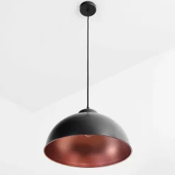 Hängelampen|Industrie Lampen*Eglo Stilvolle Pendelleuchte Schwarz Kupfer Ø37cm TRURO
