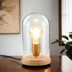 Metall Lampen|Glaslampen*Invicta Interior Stilvolle Tischlampe Bauhaus rund 20cm Edison Lampe